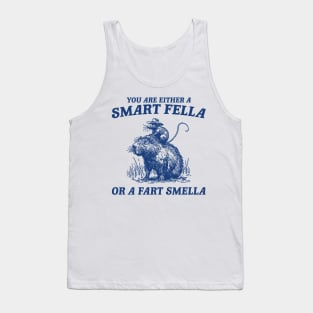 Are You A Smart Fella Or Fart Smella Vintage Shirt, Funny Rat Riding Cabybara Tank Top